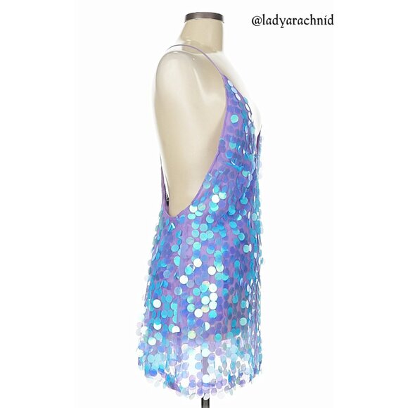 MOTEL Finn mini dress in Mermaid Disc Sequin size M - Picture 7 of 12